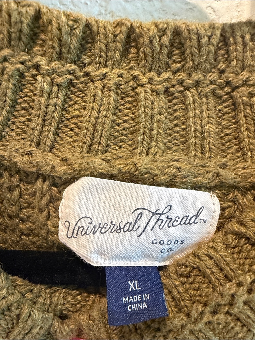 Universal Thread Olive Ruffle-Sleeve Knit Sweater - Picture 2 of 2